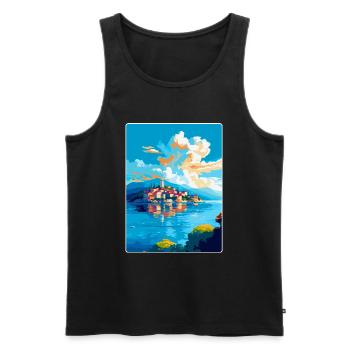 Île de Ciovo Croatie Affiche de voyage vintage WPA Art - Débardeur bio Premium Homme - noir - Devant - Michal (187cm)