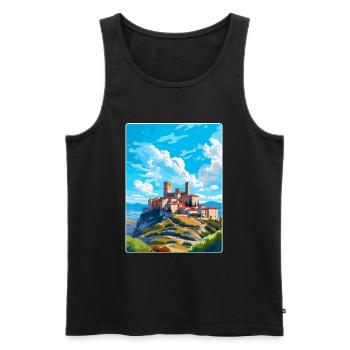 Avila Spain Vintage Travel Poster WPA Art Souvenir - Men's Premium Organic Tank Top - black - Front - AI Model Male 178 light (178cm)