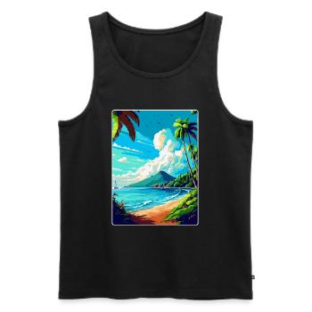 Martinique Caribbean Vintage Travel Poster WPA Art - Men's Premium Organic Tank Top - black - Front - Michal (187cm)