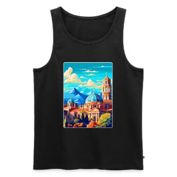 Sofia Bulgaria Vintage Travel Poster Souvenir WPA - Men's Premium Organic Tank Top - black - Front - Michal (187cm)
