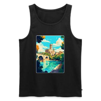 Avignon Frankreich Vintage Reiseplakat Souvenir WPA - Männer Premium Bio Tank Top - Schwarz - Vorne - AI Model Male 178 light (178cm)