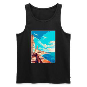 Cadiz Spain Vintage Travel Poster WPA Art Souvenir - Men's Premium Organic Tank Top - black - Front - Michal (187cm)