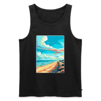 Zandvoort Pays-Bas Affiche de voyage vintage WPA - Débardeur bio Premium Homme - noir - Devant - Michal (187cm)