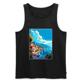 Samos Griechenland Vintage Reiseposter WPA Souvenir - Männer Premium Bio Tank Top - Schwarz - Vorne - AI Model Male 178 light (178cm)