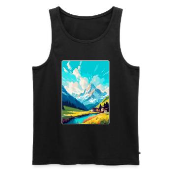 Lech Österreich Vintage Reiseplakat WPA Souvenir - Männer Premium Bio Tank Top - Schwarz - Vorne - Michal (187cm)