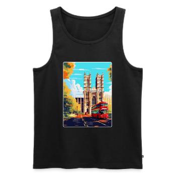 Westminster Abbey London England Großbritannien Reiseplakat - Männer Premium Bio Tank Top - Schwarz - Vorne - Michal (187cm)