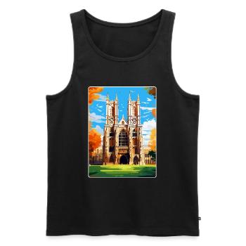 Westminster Abbey London England Großbritannien Reiseplakat - Männer Premium Bio Tank Top - Schwarz - Vorne - Michal (187cm)