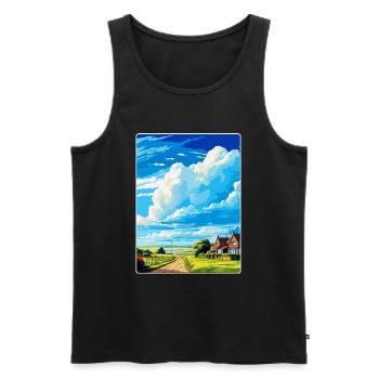 New Romney England Uk Vintage Travel Poster WPA - Men's Premium Organic Tank Top - black - Front - Michal (187cm)