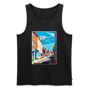 Faversham Angleterre Royaume-Uni Affiche de voyage vintage WPA Art - Débardeur bio Premium Homme - noir - Devant - Michal (187cm)