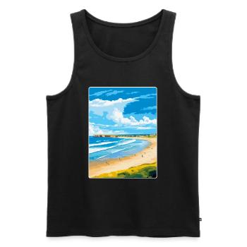 Portstewart Strand Irlande Royaume-Uni Affiche de voyage WPA - Débardeur bio Premium Homme - noir - Devant - Michal (187cm)