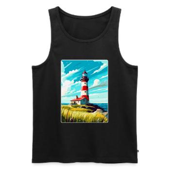 Plymouth Angleterre Royaume-Uni Affiche de voyage vintage souvenir - Débardeur bio Premium Homme - noir - Devant - Michal (187cm)