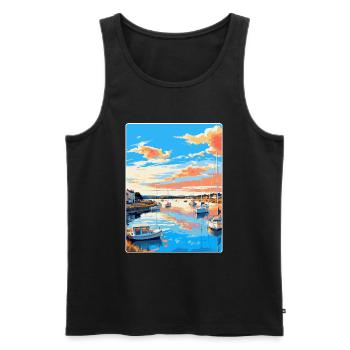 Poole Harbour England Uk Vintage Reiseposter WPA - Männer Premium Bio Tank Top - Schwarz - Vorne - Michal (187cm)