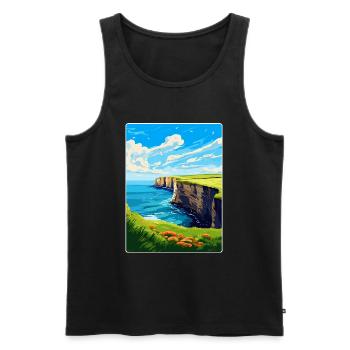 Bempton Cliffs Angleterre Royaume-Uni Affiche de voyage vintage - Débardeur bio Premium Homme - noir - Devant - Michal (187cm)