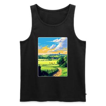 Cotswolds Angleterre Royaume-Uni Affiche de voyage vintage WPA Art - Débardeur bio Premium Homme - noir - Devant - Michal (187cm)