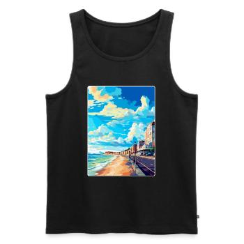 Hove England Uk Vintage Reiseplakat Souvenir WPA - Männer Premium Bio Tank Top - Schwarz - Vorne - Michal (187cm)