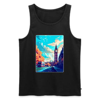 London England Uk Vintage Travel Poster Souvenir - Men's Premium Organic Tank Top - black - Front - Michal (187cm)