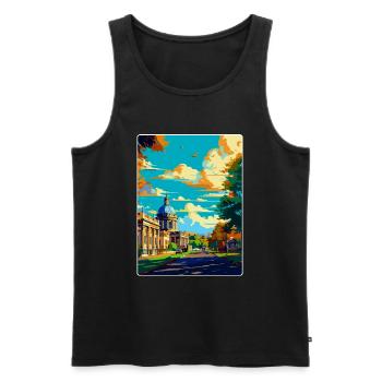 Greenwich London England Uk Vintage Travel Poster - Men's Premium Organic Tank Top - black - Front - Michal (187cm)