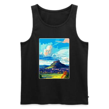 Stirling, Schottland, Vereinigtes Königreich, Vintage-Reiseposter, WPA-Kunst - Männer Premium Bio Tank Top - Schwarz - Vorne - Michal (187cm)