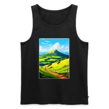 Duncryne Hill Stirling Vintage Reiseposter WPA - Männer Premium Bio Tank Top - Schwarz - Vorne - Michal (187cm)
