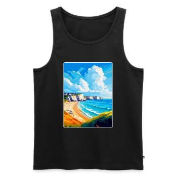 Dover England Uk Vintage Reiseplakat Souvenir - Männer Premium Bio Tank Top - Schwarz - Vorne - AI Model Male 178 light (178cm)