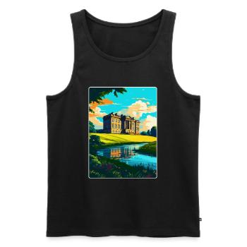 Lyme Park Angleterre Royaume-Uni Affiche de voyage vintage WPA Art - Débardeur bio Premium Homme - noir - Devant - Michal (187cm)