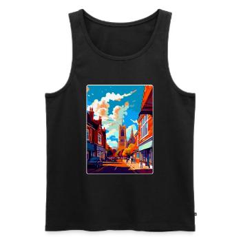 Guildford Angleterre Royaume-Uni Affiche de voyage vintage WPA Art - Débardeur bio Premium Homme - noir - Devant - Michal (187cm)