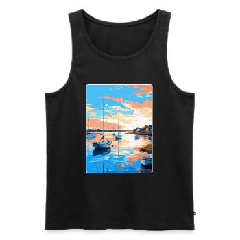 Poole Harbour England Uk Vintage Reiseposter WPA - Männer Premium Bio Tank Top - Schwarz - Vorne - Michal (187cm)