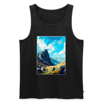 Glyder Fach Pays de Galles Royaume-Uni Affiche de voyage vintage WPA Art - Débardeur bio Premium Homme - noir - Devant - Michal (187cm)