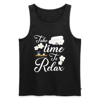 Spa Relaxen Pilates - Männer Premium Bio Tank Top - Schwarz - Vorne - Michal (187cm)