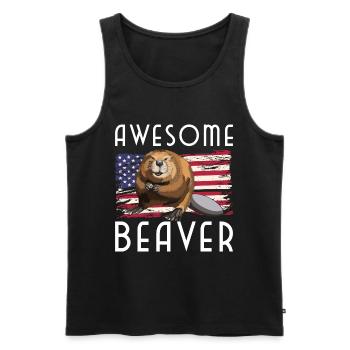 Animal Dam Canada Wood - Men's Premium Organic Tank Top - black - Front - Michal (187cm)