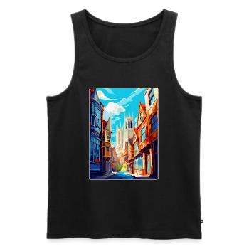 York England Uk Vintage Reise Poster Souvenir WPA - Männer Premium Bio Tank Top - Schwarz - Vorne - Michal (187cm)