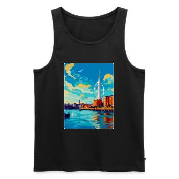 Portsmouth Uk Vintage Travel Poster Souvenir WPA - Men's Premium Organic Tank Top - black - Front - Michal (187cm)
