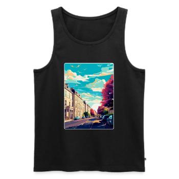 Cheltenham England Uk Travel Poster Souvenir WPA - Men's Premium Organic Tank Top - black - Front - Michal (187cm)