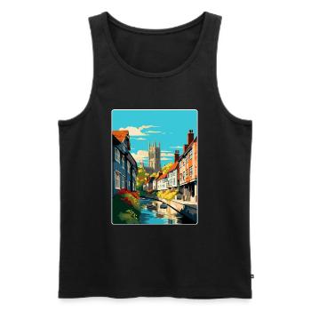 Canterbury England Uk Travel Poster Souvenir WPA - Men's Premium Organic Tank Top - black - Front - Michal (187cm)