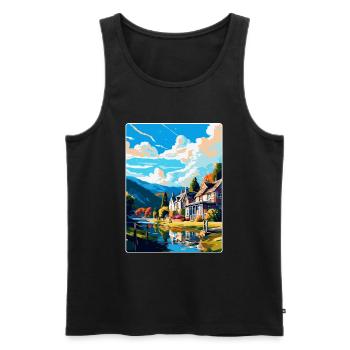 Pitlochry Scotland Uk Travel Poster Souvenir WPA - Men's Premium Organic Tank Top - black - Front - Michal (187cm)