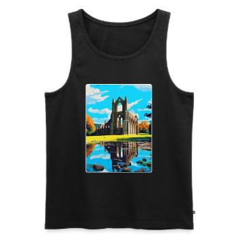 Bolton Abbey England Uk Travel Poster Souvenir WPA - Men's Premium Organic Tank Top - black - Front - Michal (187cm)