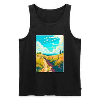 Ridgeway National Trail Travel Poster Souvenir WPA - Men's Premium Organic Tank Top - black - Front - Michal (187cm)