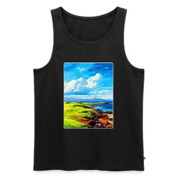 Île de Muck Écosse Royaume-Uni Affiche de voyage souvenir - Débardeur bio Premium Homme - noir - Devant - Michal (187cm)