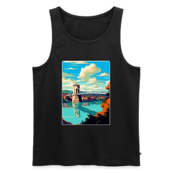 Bristol England Uk Vintage Travel Poster Souvenir - Men's Premium Organic Tank Top - black - Front - Michal (187cm)