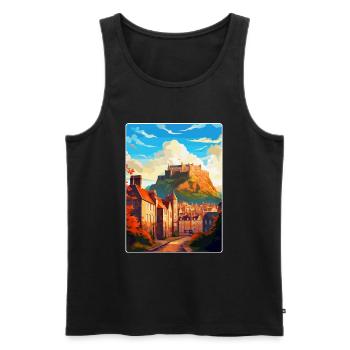 Edinburgh Schottland Großbritannien Reiseposter Souvenir WPA - Männer Premium Bio Tank Top - Schwarz - Vorne - Michal (187cm)
