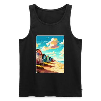Southwold England Uk Travel Poster Souvenir WPA - Men's Premium Organic Tank Top - black - Front - Michal (187cm)