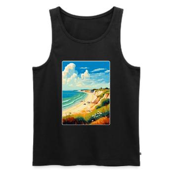 Hengistbury Head Angleterre Royaume-Uni Affiche de voyage souvenir - Débardeur bio Premium Homme - noir - Devant - Michal (187cm)