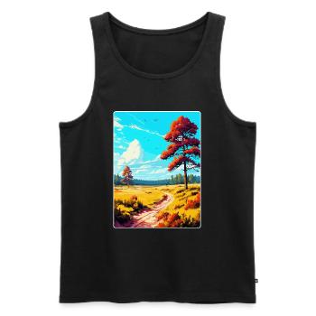 Cannock Chase Affiche de voyage vintage Souvenir WPA - Débardeur bio Premium Homme - noir - Devant - Michal (187cm)