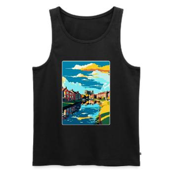 Newark On Trent England Uk Travel Poster Souvenir - Men's Premium Organic Tank Top - black - Front - Michal (187cm)