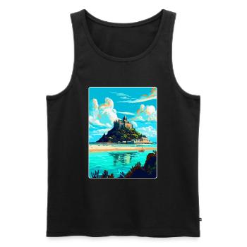 St Michaels Mount England Uk Travel Poster WPA - Men's Premium Organic Tank Top - black - Front - Michal (187cm)