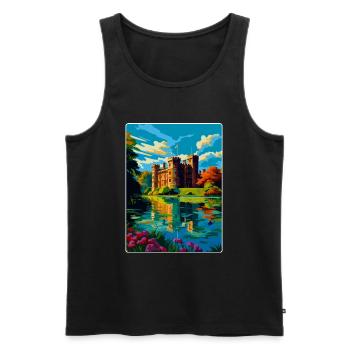 Hever Castle Angleterre Royaume-Uni Affiche de voyage Souvenir WPA - Débardeur bio Premium Homme - noir - Devant - AI Model Male 178 light (178cm)