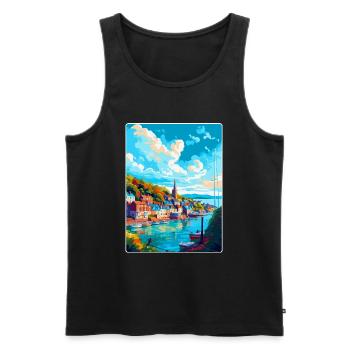 Dartmouth England Uk Travel Poster Souvenir WPA - Men's Premium Organic Tank Top - black - Front - Michal (187cm)