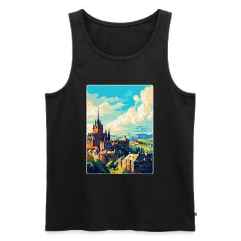 Edinburgh Schottland Großbritannien Reiseposter Souvenir WPA - Männer Premium Bio Tank Top - Schwarz - Vorne - Michal (187cm)