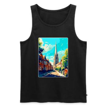 Salisbury England Uk Travel Poster Souvenir WPA - Men's Premium Organic Tank Top - black - Front - Michal (187cm)