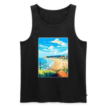 Bournemouth Dorset Vintage Reiseposter Souvenir - Männer Premium Bio Tank Top - Schwarz - Vorne - AI Model Male 178 light (178cm)